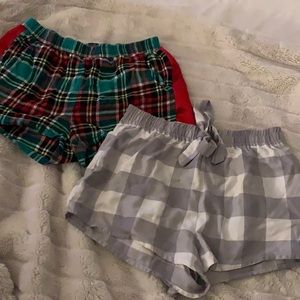 Garage + LaVieEnRose plaid flannel pj bottom pants bundle